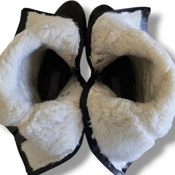 🟢  SOLEMATE Women's Black Faux Fur Calf  Knee Tall Winter Boots - Picture 13 of 16